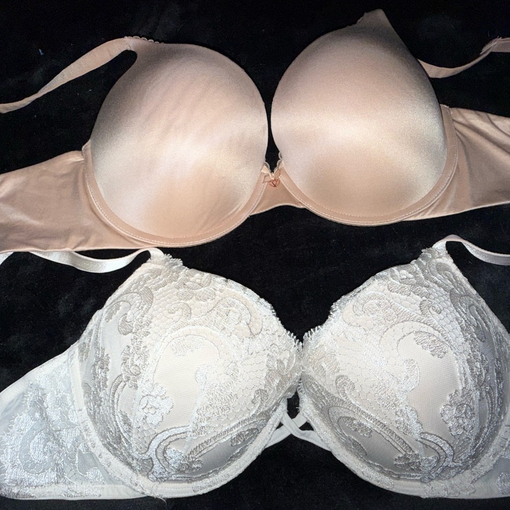 Victoria's Secret Lace and Satin Bra Set - Cream and Tan - Picture 7 of 7